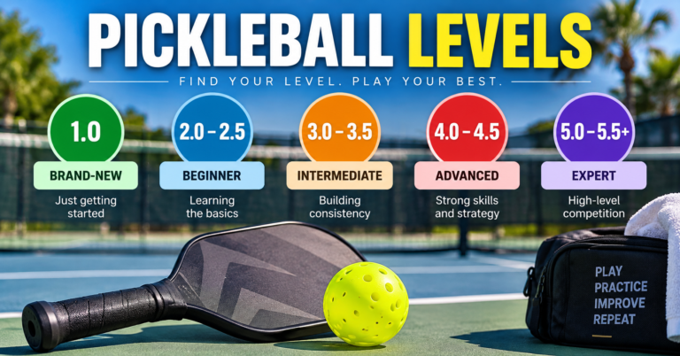 Pickleball Levels Explained: 1.0 to 5.5+ Skill Guide