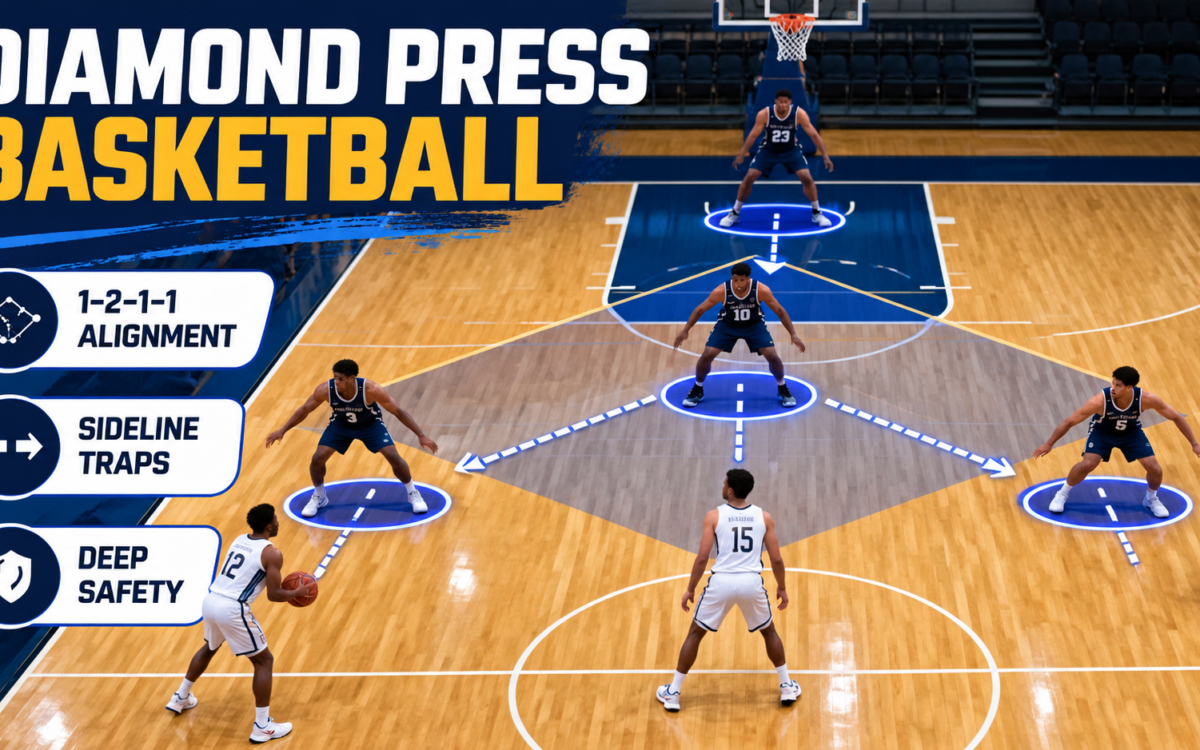 Diamond Press Basketball: How the 1-2-1-1 Press Works